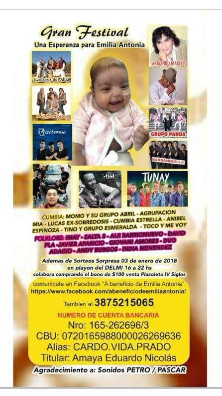 Festival solidario para ayudar a una bebé con leucemia 