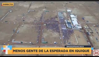 Miles de personas menos de las esperadas en Iquique para ver al Santo Padre