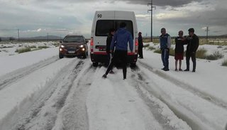 Fuerte caída de granizo en la Puna jujeña