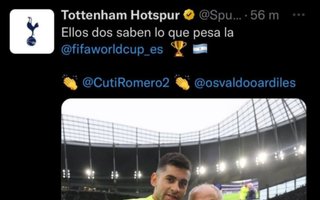 El reconocimiento del Tottenham al «Cuti» Romero 