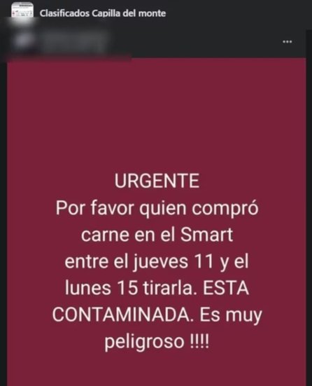 Más de 50 intoxicados en Córdoba por comer carne podrida lavada con lavandina