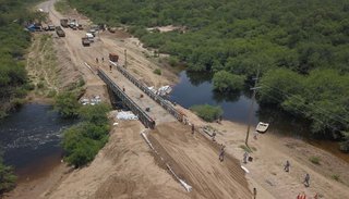 Habilitaron el puente Bailey sobre la ruta 13 cerca de Rivadavia