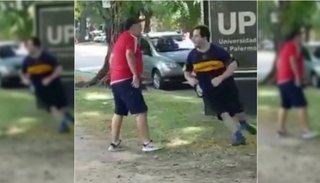 Un hincha de River agredió a uno de Boca que salió a correr por Núñez
