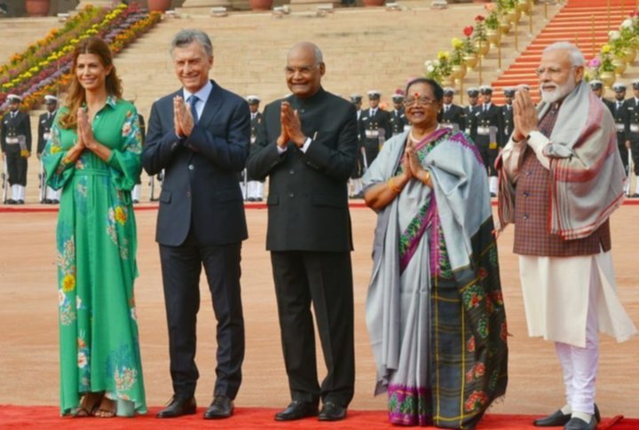 Con el primer ministro, Narendra Modi, comenzó la agenda oficial de Macri