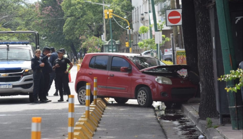 Un automóvil chocó contra un árbol en plena avenida Belgrano