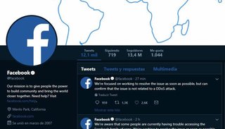 Facebook, a través de Twitter, informó que están trabajando para "resolver el problema"
