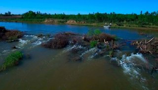 Con diques de ramas obstruyen el cauce del Juramento y la migración de peces