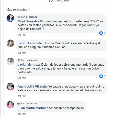 Molestia en la gente por el requerimiento de un nuevo permiso de circulación- Molestia en la gente por el requerimiento de un nuevo permiso de circulación