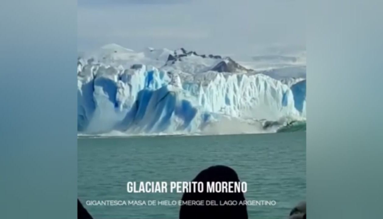 Video Glaciar Perito Moreno Gigantesco Bloque De Hielo Emerge Del Lago