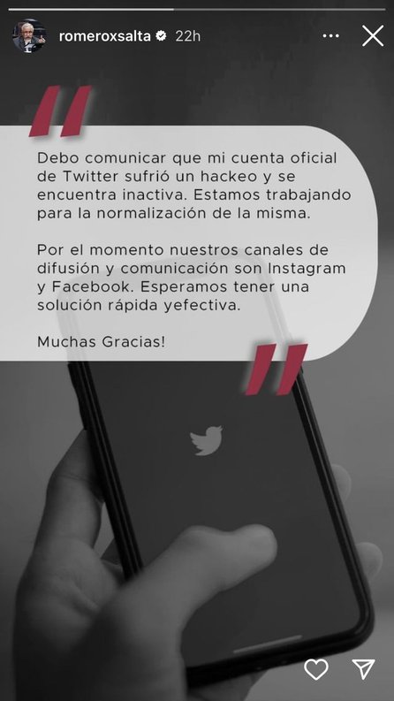 Hackearon la cuenta de Twitter de Juan Carlos Romero- Hackearon la cuenta de Twitter de Juan Carlos Romero