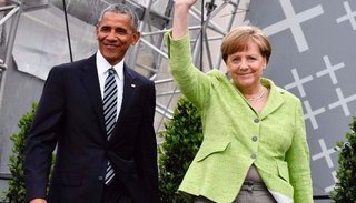 Merkel y Obama juntos en acto
