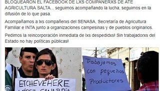 Delegados de ATE Agroindustria denuncian que borraron la cuenta que tienen en Facebook