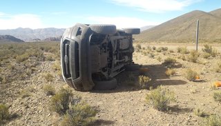 Volcó vehículo de la Municipalidad de El Aguilar