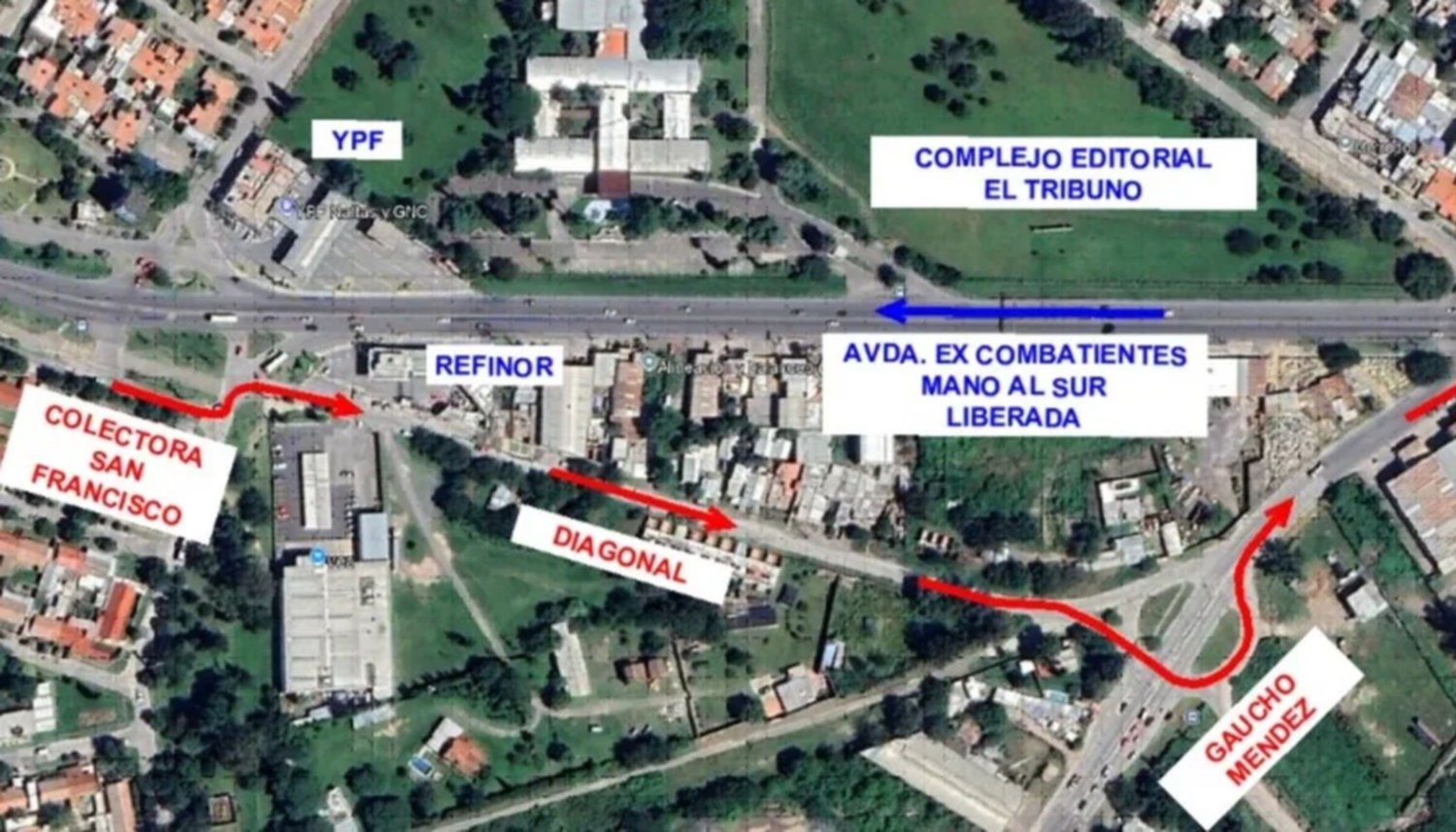 Desvío en Avenida Ex Combatientes por el Plan Vial Zona Sur: cómo será la nueva circulación