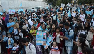 Manifestación en contra del aborto legal y seguro