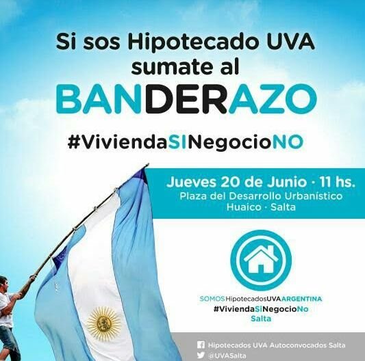 Hipotecados UVA convocan hoy a un nuevo banderazo