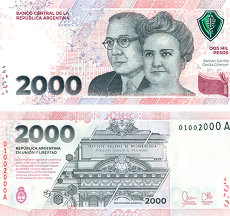 Empezó a circular el billete de $2.000