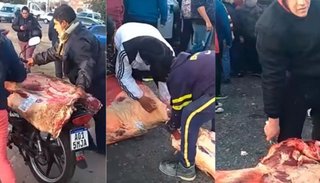 VIDEO: Volcó un camión con carne y lo saquearon