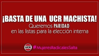 Insisten con el pedido de paridad en el radicalismo
