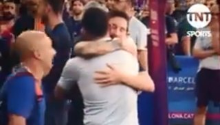 La buena onda de Messi con Tevez y Guillermo Barros Schelotto