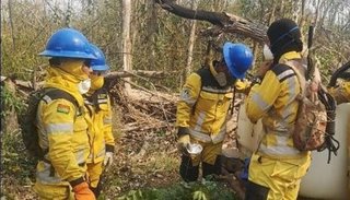 Brigadistas jujeños ya combaten el fuego en San Rafael (Bolivia)