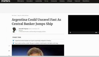 Para la revista Forbes, Caputo se bajó del “Titanic Buenos Aires"