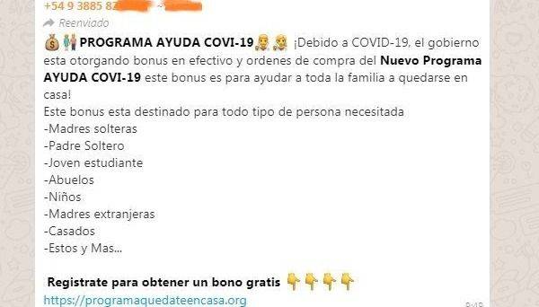 Robo de datos a través de una cadena de Whatsapp