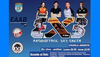 Charla virtual de árbitros de básquet en la modalidad 3x3