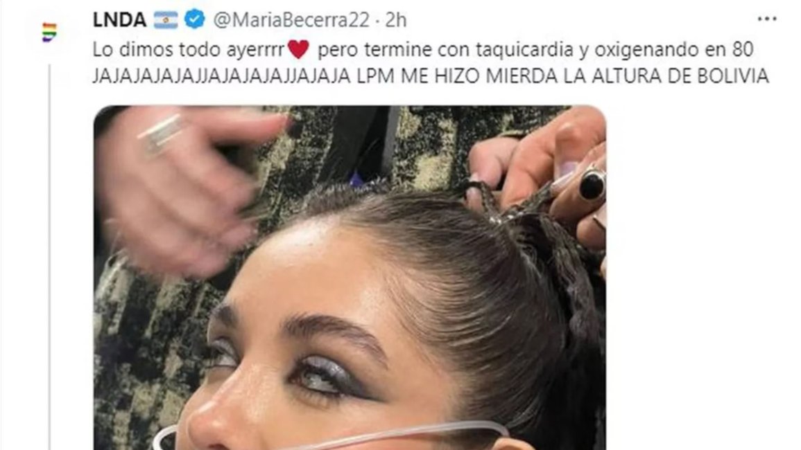 El mal momento de María Becerra en Bolivia: tuvieron que asistirla con  oxígeno - LA NACION