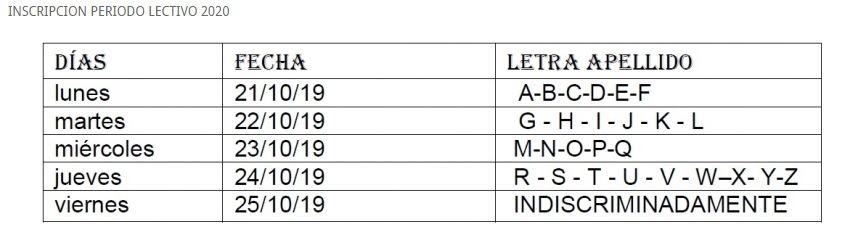 El IEM informó las fechas de inscripción para los aspirantes a 1º año para el periodo 2020