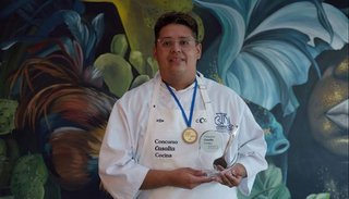 Ganó un concurso de cocina con un postre de gran espíritu