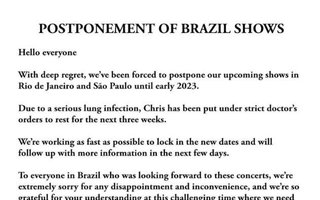 Coldplay suspendió los shows en Brasil y hay incertidumbre por los de la Argentina