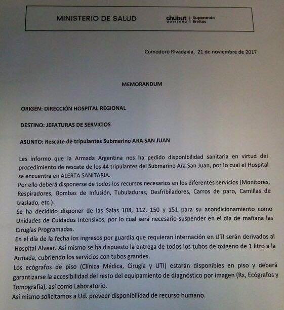 ARA San Juan: detectaron una señal cerca de Puerto Madryn ARA San Juan: detectaron una señal cerca de Puerto Madryn
