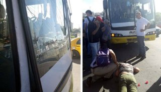Una pasajera atravesó el parabrisas de un colectivo tras una brusca frenada