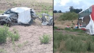 Tragedia en Mendoza: un micro con hinchas de River chocó con un auto. Murió una mujer