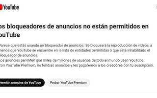 YouTube inicia batalla contra de los bloqueadores de anuncios