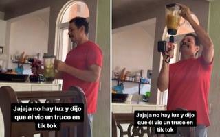 VIDEO Usó un truco de Tik Tok para encender la licuadora sin luz