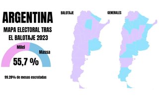 Resultados balotaje 2023: el mapa electoral de la Argentina tras el triunfo de Javier Milei