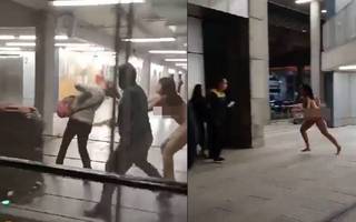 VIDEO Una mujer drogada se desnudó y atacó a pasajeros en Aeropuerto de Santiago de Chile