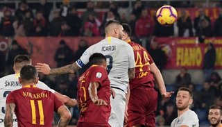 Icardi marcó un gol en el empate ante Roma