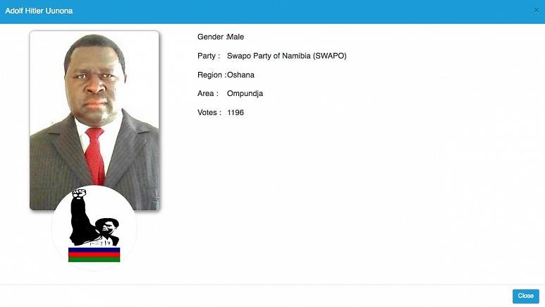 Se llama Adolf Hitler y fue elegido gobernador en Namibia